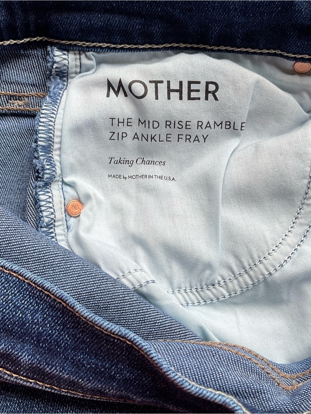 Mother The Mid Rise Rambler Zip Ankle Fray Size 28 Petite - Picture 8 of 12